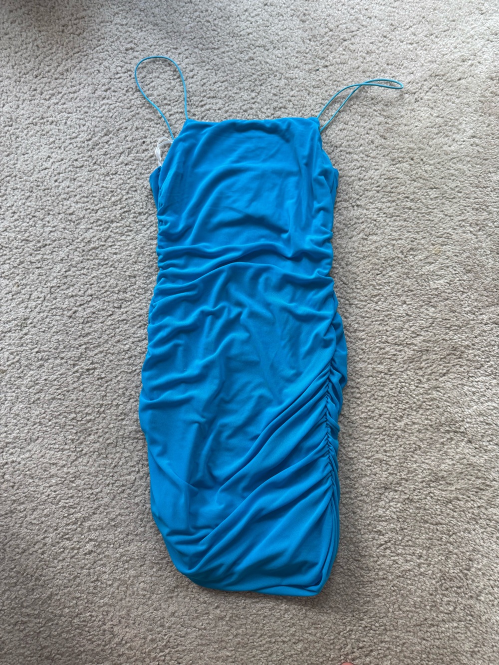 Hello Molly Bright Turquoise Spaghetti Strap Mini Dress - Picture 1 of 3